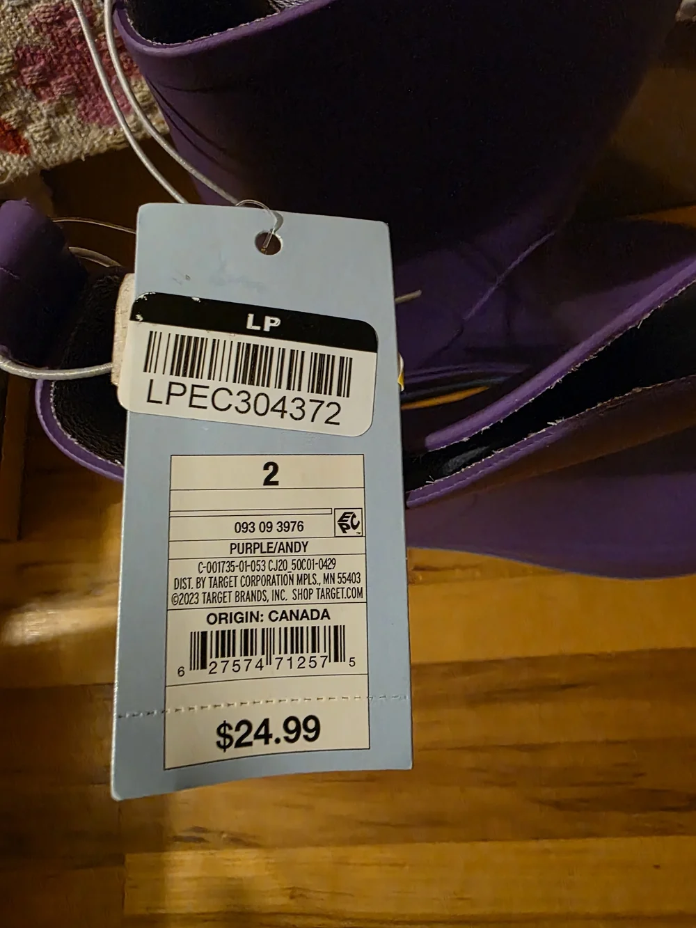 Cat And Jack Kids Purple Rain Boots with Aqua Trim